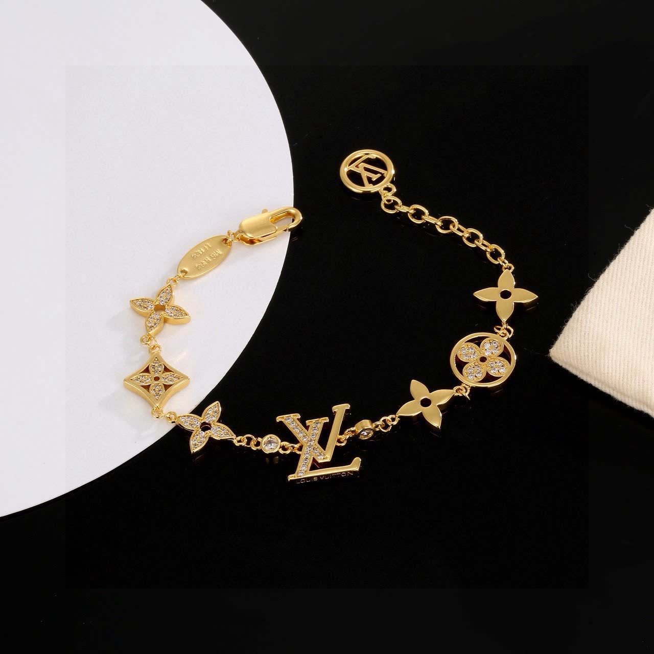 Louis Vuitton Gold Tone Monogram Bracelet
